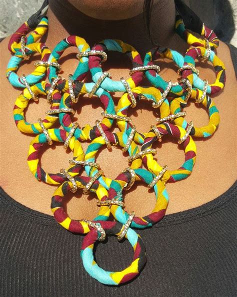 Ankara Necklace Fabric Jewelry African Jewelry Necklace Craft