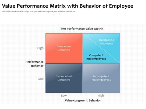 Value Performance Matrix With Behavior Of Employee Presentation