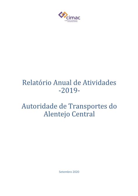 Relatório Anual De Atividades 2019 DocsLib