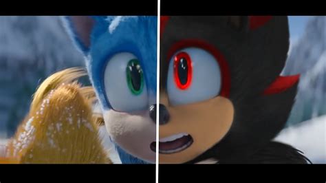 Sonic Movie Old Design Vs New Design Shadow Vs Sonic Youtube