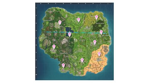 All Birthday Cake Locations Fortnite Map Season 9 Cake Walls