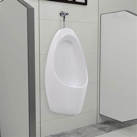 Wall Mounted Urinal With Flush System Ceramic