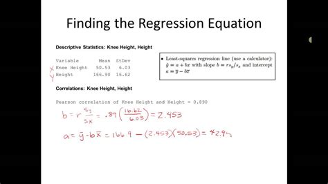 Finding The Regression Equation Youtube