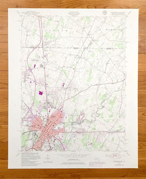 Antique Hagerstown Maryland 1953 Us Geological Survey Topographic Map