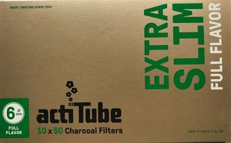 ActiTube EXTRA Slim Aktivkohlefilter 500 Stück 10 x 50 zum Eindrehen