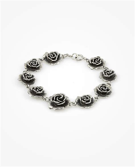 Multiple Silver Rose Bracelet Elegant Jewelry Collection