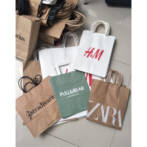 Jual Paper Bag Zara Stradivarius Berskha H M Pull Bear Original Dari