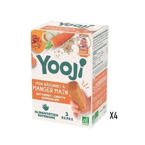 Yooji Bâtonnets à manger main butternut quinoa bio 12 repas bébé