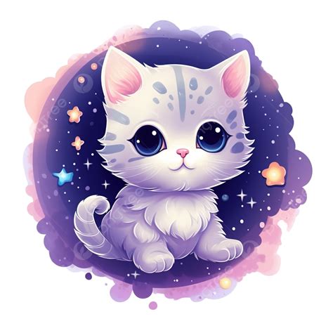 Lindo Gato Gatito Gatito En La Galaxia Espacial Png Dibujos Gato