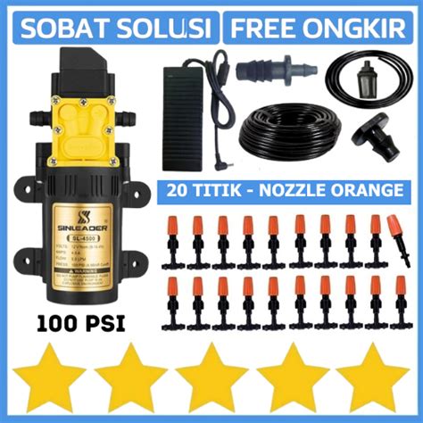 Jual PAKET MISTING 20 TITIK SPRAYER MIST NOZZLE SPRINKLER TAMAN