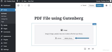 How To Upload And Embed Pdf Files In Wordpress Guide