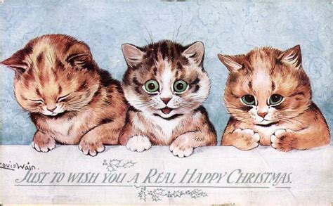 Louis Wain Christmas Cats Christmas Postcard Louis Wain Cats