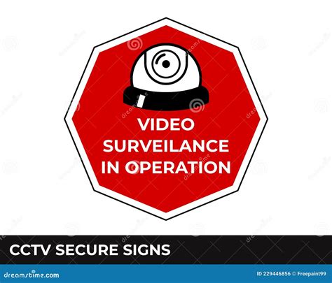 Cctv Alarm Monitored And Hour Video Camera Surveillance Sign In