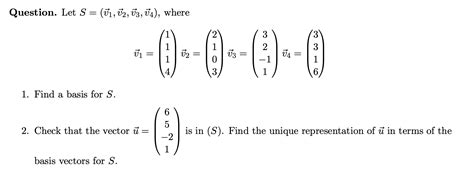 Solved Question Let Svecv1vecv2vecv3vecv4