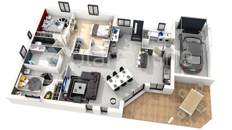 Plan de maison a etage 4 chambres 3d Idées de travaux