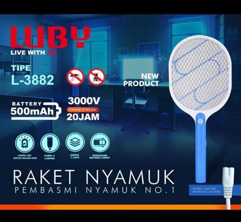 Luby Raket Nyamuk Elektrik L 3882 Setruman Nyamuk Lazada Indonesia