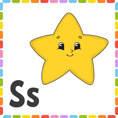 Premium Vector Star Alphabet Flashcard