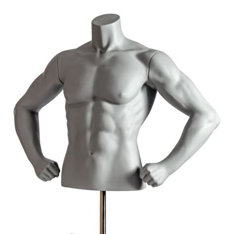 Mannequin Bust Sport Grey Determined Posture