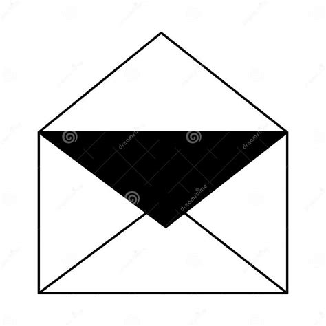 Envelope Open Symbol In Black And White Stock Vector Illustration Of Message Open 143331540