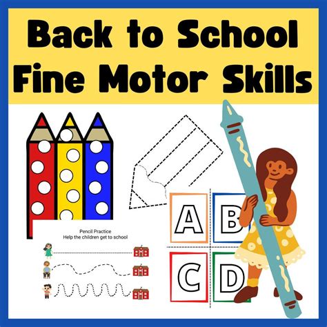 Back To School Fine Motor Skills Activity Pack Including Pencil