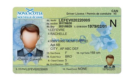 Editable Blank Nova Scotia Drivers License Template Psd Pdf