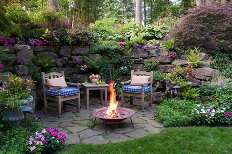 Cozy Garden Sitting Area Patio Traditional With Woods Bronze Path