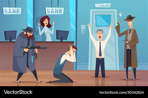 Robbery bank masked bandit gangster money Vector Image