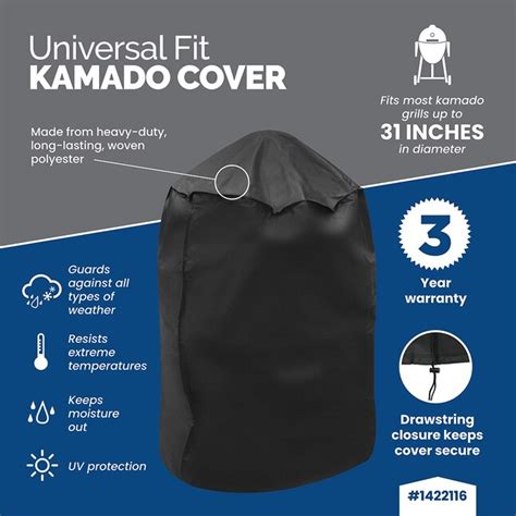 Universal 30-in W x 45-in H Black Kamado Grill Cover in the Grill ...