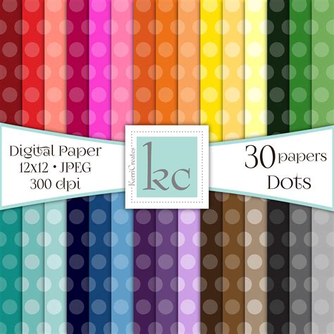 Polka Dots Large Scrapbook Paper 30 Pack 12x12 Pages