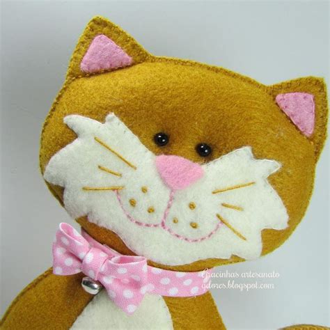 Gato Feltro Felt Cat Gracinhas Artesanato Brinquedos De Feltro