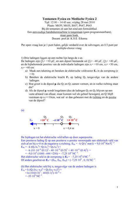Tentamen 28 Mei 2010 Vragen En Antwoorden Tentamen Fysica En