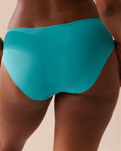 Microfiber And Mesh Sleek Back Bikini Panty Blue Raspberry Slush La Vie En Rose