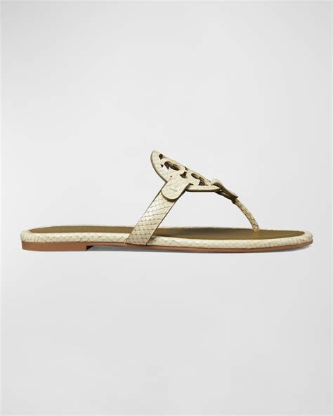 Tory Burch Miller Leather Logo Thong Sandals Neiman Marcus