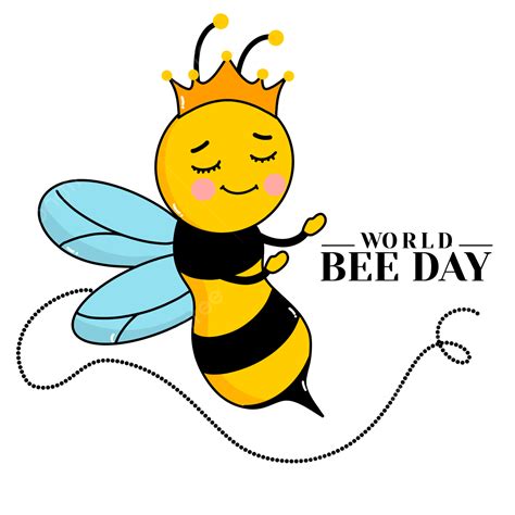 Cute Bee World Bee Day Illustrations Honey Bee Holiday Png