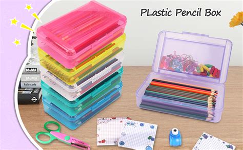 6 Pcs Pencil Boxdouble Layer Large Capacity Pencil Box