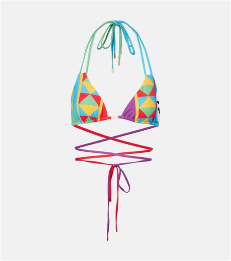 Paula S Ibiza Printed Bikini Top In Multicoloured Loewe Mytheresa
