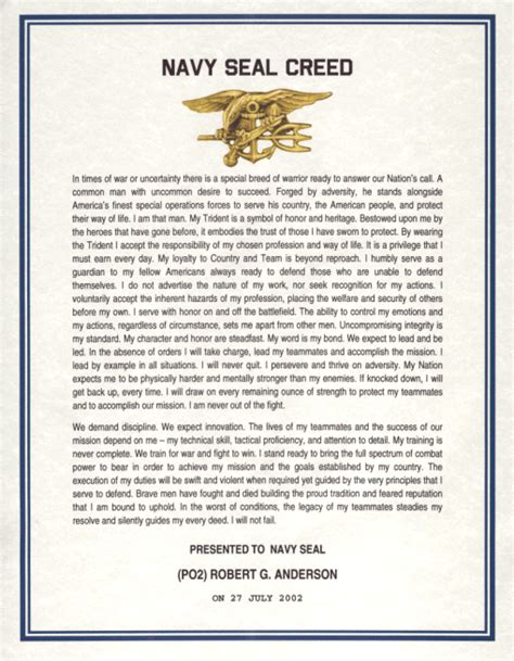 Navy Seal Creed Poster