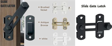 Sayayo Slide Bolt Door Lock Stainless Steel Gate Latch Black Thickened