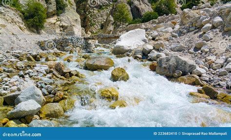 Ganga River Flows Through Scenic Himalayas In Gangotri National Park