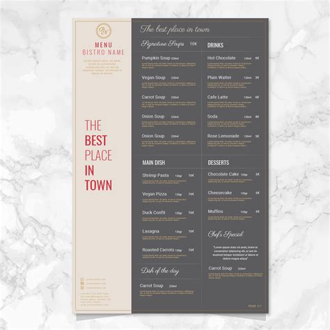 Vector Bistro Menu Design 517048 Vector Art at Vecteezy