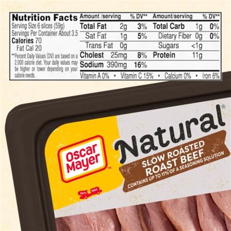 Oscar Mayer Natural Slow Roasted Roast Beef Sliced Lunch Meat 7 Oz