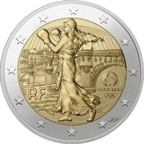 2 EURO GEDENKMÜNZE Frankreich 2023 Olympische Spiele 2024 in Paris Coin