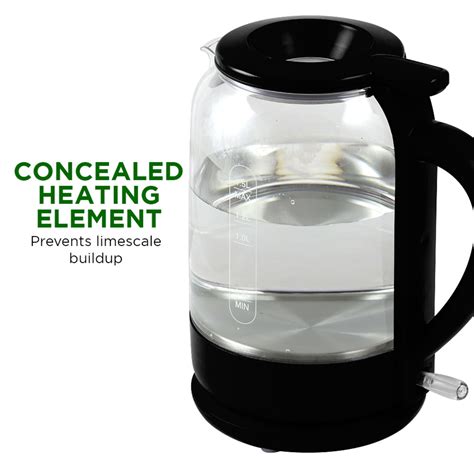 Ovente Electric Hot Water Glass Kettle 15 Liter Borosilicate Glass With Prontofill Technology