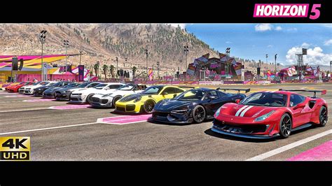 Top 28 Fastest Track Toy Cars Drag Race In Forza Horizon 5 All Tune