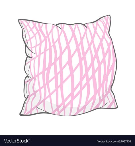 Sketch Pillow Art Pillow Isolated White Pillow Vector Image