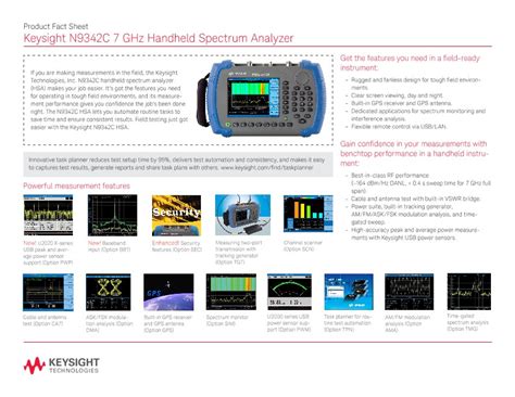 N9342C 7 GHz Handheld Spectrum Analyzer PDF Asset Page Keysight