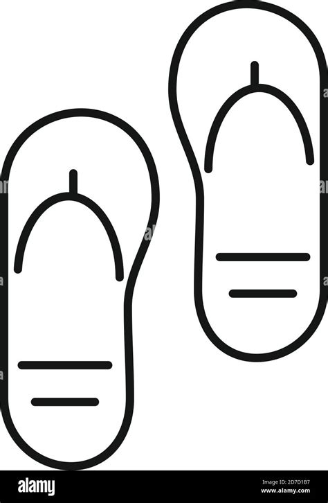 Beach Slippers Icon Outline Beach Slippers Vector Icon For Web Design