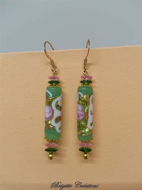 Boucles D Oreilles En Perles De Verre De Murano Authentiques Collection