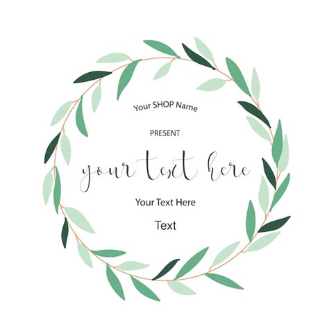 Leaves Wreath Template Free Vector