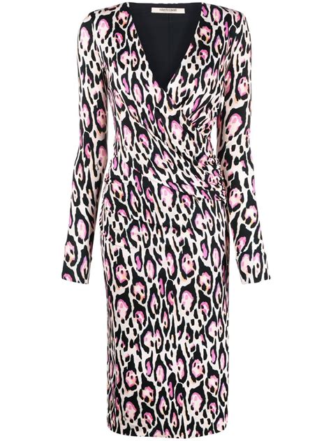 Roberto Cavalli Leopard Print Wrap Dress Farfetch